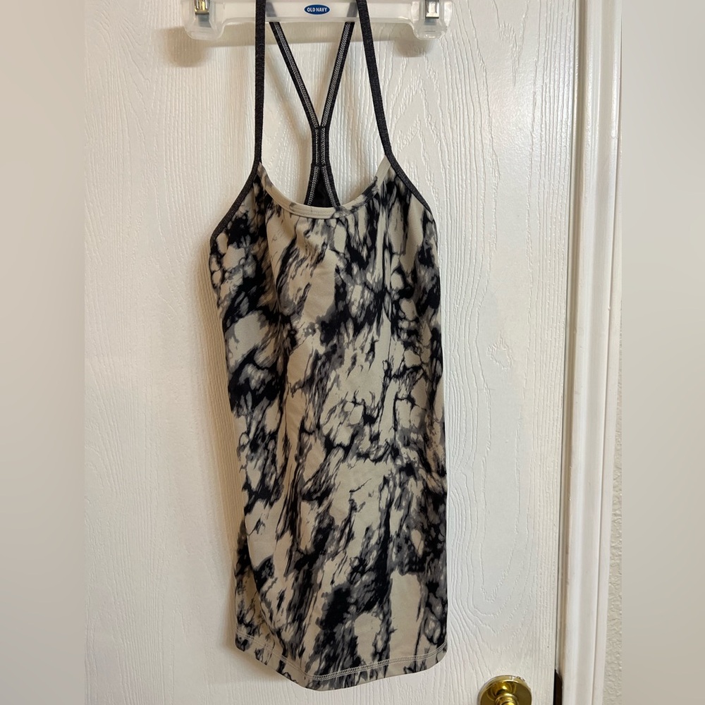 Lululemon Power Y Tank Top Marble Tie Dye Tan Grey Black